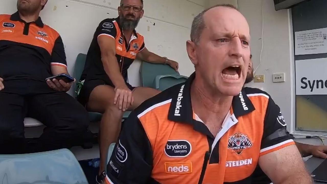 Wests Tigers coach Michael Maguire didn’t hold back his emotions in the Tiger Town documentary. Picture: Fox Sports