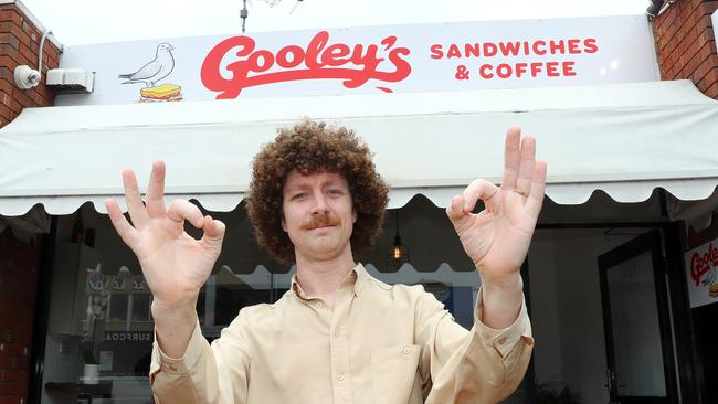 Daniel Gooley out the front of his new sandwich shop in Gilbert St, Torquay. Picture: Alison Wynd