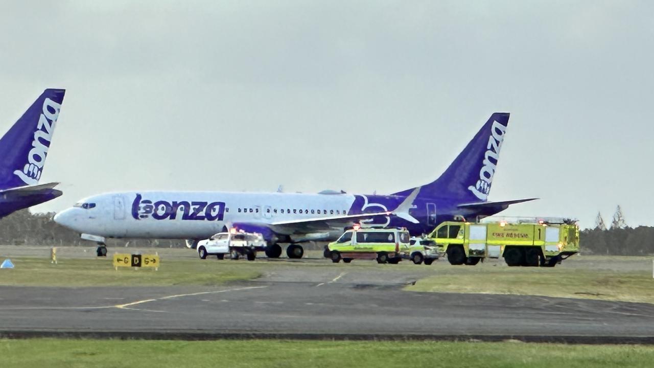 Emergency services at Sunshine Coast Airport. Photo: Sam Turner