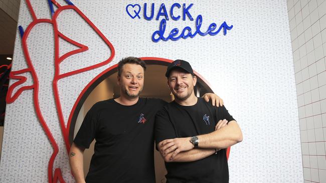 Phil Davenport and MKR host Manu Feildel opens a permanent restaurant, Duck In, Duck Out, in World Square after the success of their pop up. Picture: Dylan Robinson