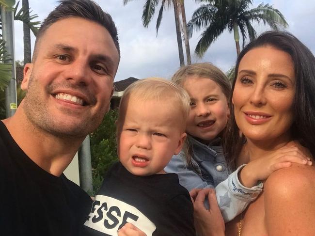 Family time … Ryan with son Jessie, daughter Remi and wife Kara. Picture: Instagram/ therealbeauryan