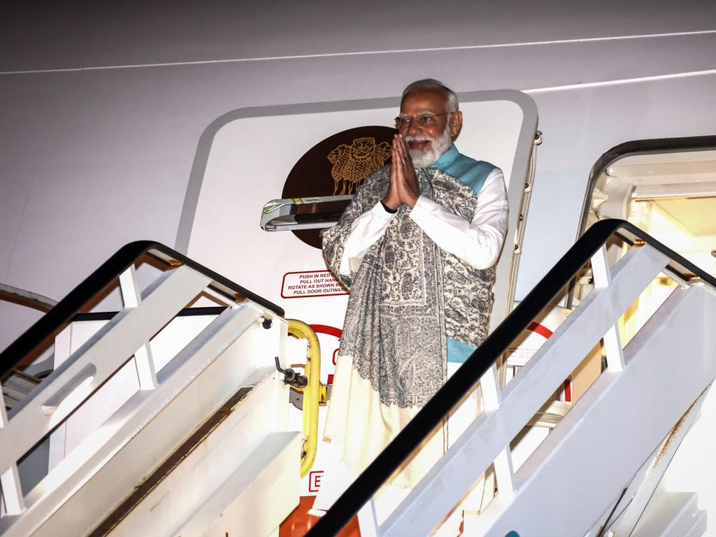 Indian Prime Minister Narendra Modi arrived in Sydney on Tuesday. Picture: David Gray/Pool/Getty Images