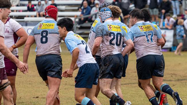 Action in a Gen Blues v Queensland Reds U18 game. Pic: Richard Li