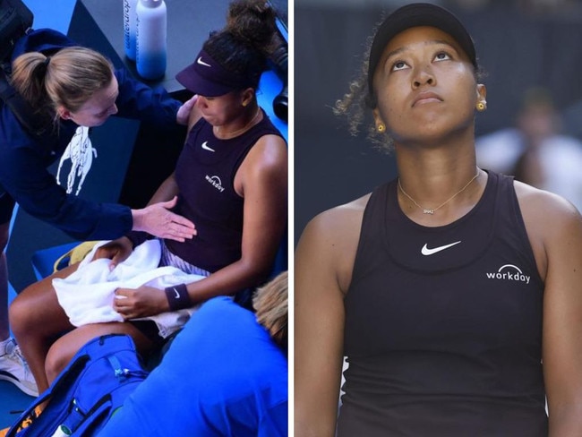 It was a sad ending to Naomi Osaka's tournament. Photos: AFP/Getty Images