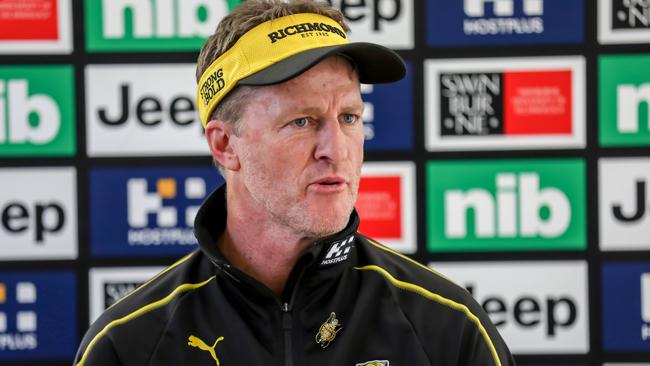 Damien Hardwick was already at boiling point when a mobile phone went off in a press conference.