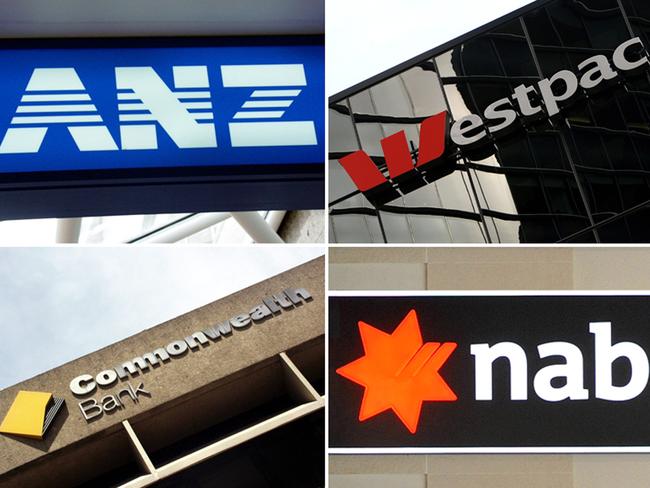 Composite image of Australia's 'big four' banks ANZ, Westpac, the Commonwealth Bank and the National Australia Bank. (AAP Image)