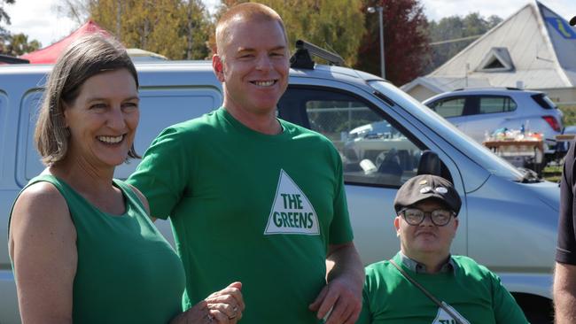 Greens leader Cassy O’Connor and Clark candidate Vica Bayley.