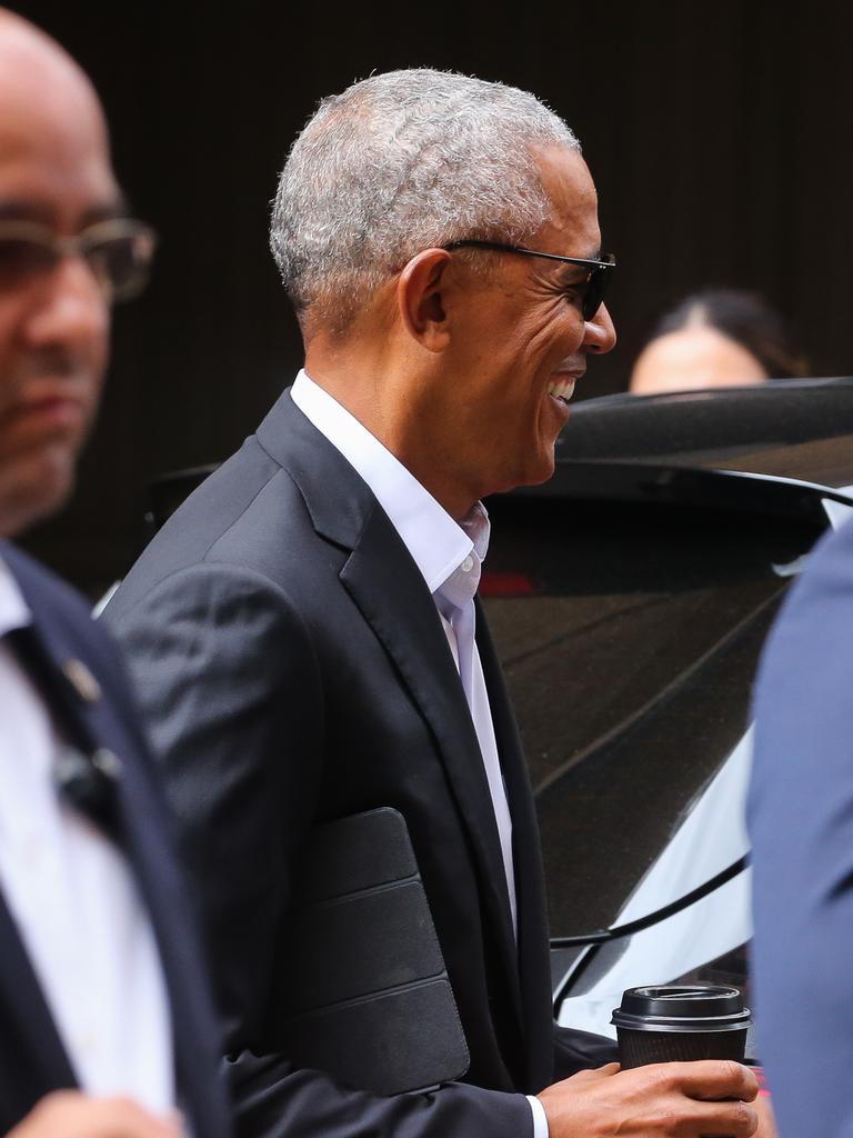 Former US president Barack Obama arrived in Australia on Monday and has given two talks in Sydney and Melbourne. Picture: NCA NewsWire / Gaye Gerard