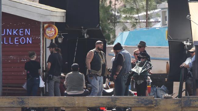 The thugs on the Aquaman set. Picture Glenn Hampson