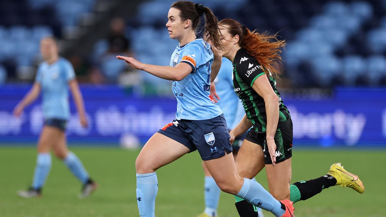 Sydney FC’s Natalie Tobin in action during the A-League Women's Semi Final match between Sydney FC and Western United at Allianz Stadium in 2023. Picture: Cameron Spencer/Getty Images