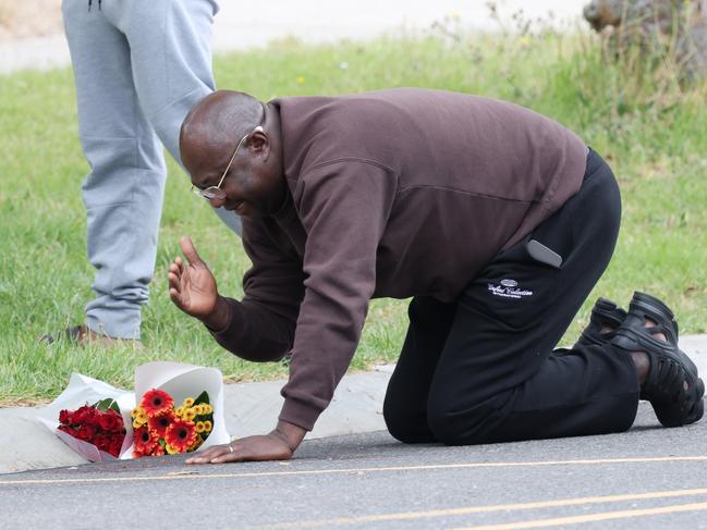 Nathan’s father, Samuel, broke down when visiting the bus stop. Picture: David Crosling