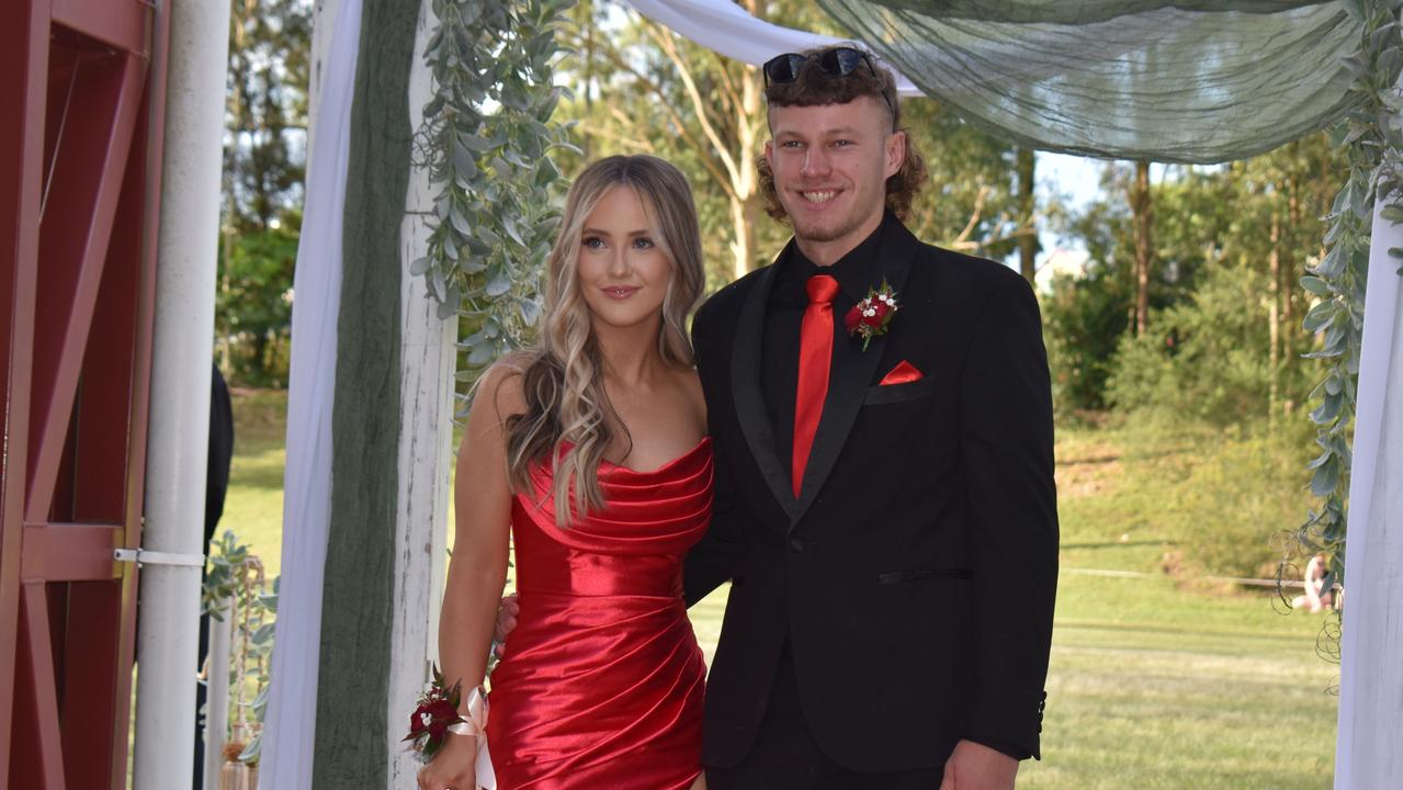 Taylah Sorensen and Ethan Bainbridge at the Gympie State High School Formal 2022.