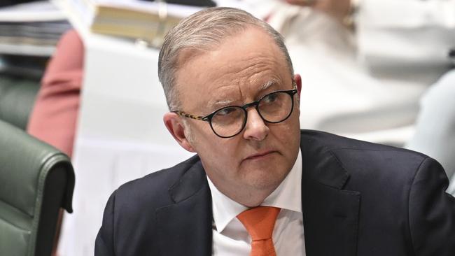 Anthony Albanese in question time on Tuesday. Picture: NewsWire / Martin Ollman