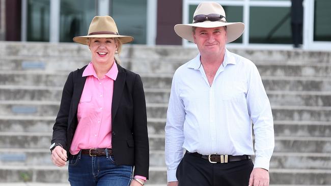 Liberal and Nationals MPs, such as Bridget McKenzie and Barnaby Joyce, have cautioned against adopting a 2035 emissions reduction target. Picture: Kym Smith