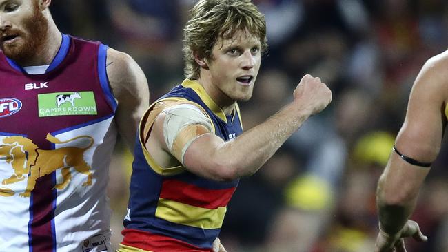 The Crows showed no mercy towards Brisbane on Saturday night. Picture: Sarah Reed
