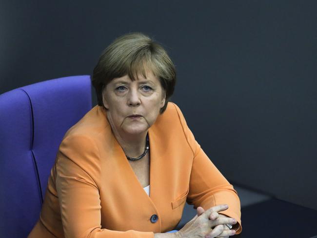 Discussions happening ... German Chancellor Angela Merkel wants the International Monetary Fund involved in any new aid program for Greece. Picture: AP/Markus Schreiber