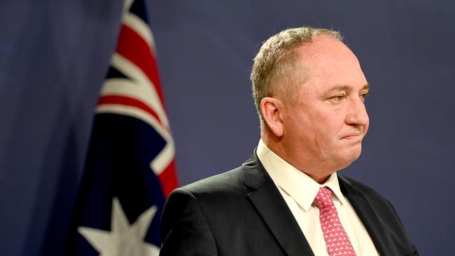 Earlier in the week, Mr Joyce had called on an unnamed serving cabinet minister, who allegedly called Scott Morrison ‘a complete psycho’ in text messages, to ‘out themselves’. Picture: NCA NewsWire / Jeremy Piper