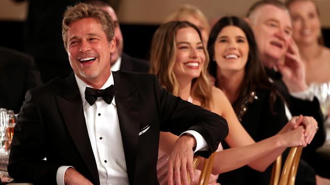 Brad Pitt and Margot Robbie at this year’s Golden Globe Awards. Picture: Christopher Polk/NBC via Getty Images