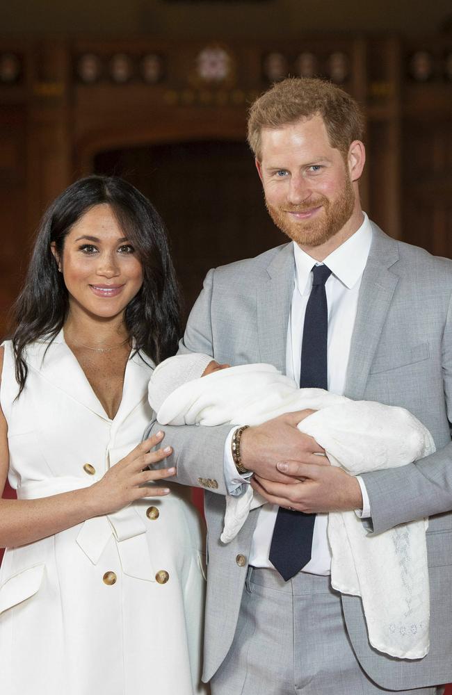 The new parents looked happy and relaxed as they showed off Archie Harrison Mountbatten-Windsor to the world. Picture: Dominic Lipinski - WPA Pool/Getty Images