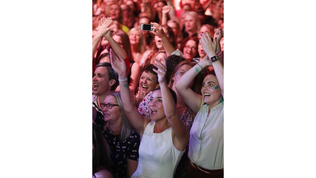 Pub Choir participants at The Triffid in Brisbane’s Fortitude Valley. Picture: Lyndon Mechielsen.