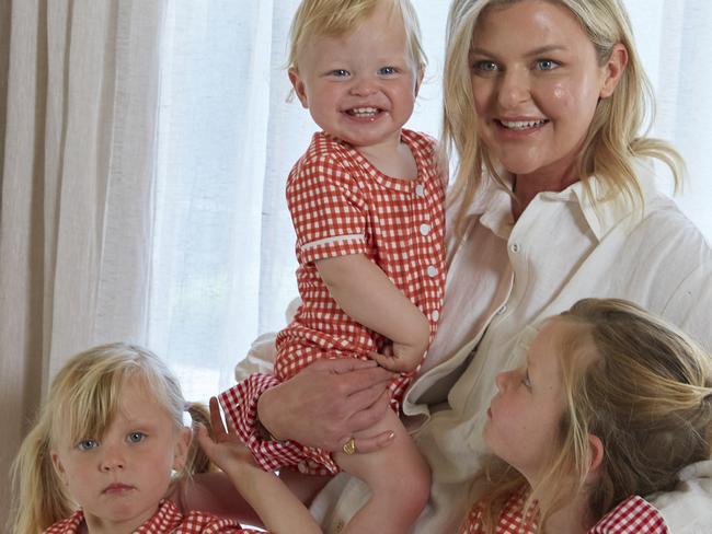 Emma Hawkins with her children, Primrose, Henry and Arabella. Picture: Supplied