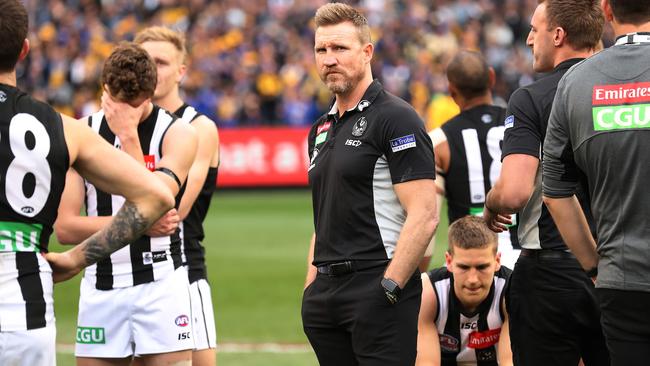 Collingwood coach Nathan Buckley after the Grand Final. Picture: Phil Hillyard