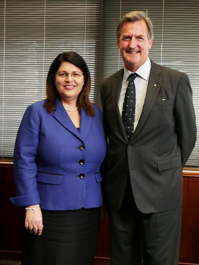 Racing Minister Grace Grace with Racing Queensland’s Steve Wilson. Picture: Tim Marsden