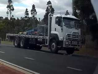 Police investigating a woman impaled by a metal rod on the Warrego Highway on February 25 are seeking the driver of this truck. Picture: QPS