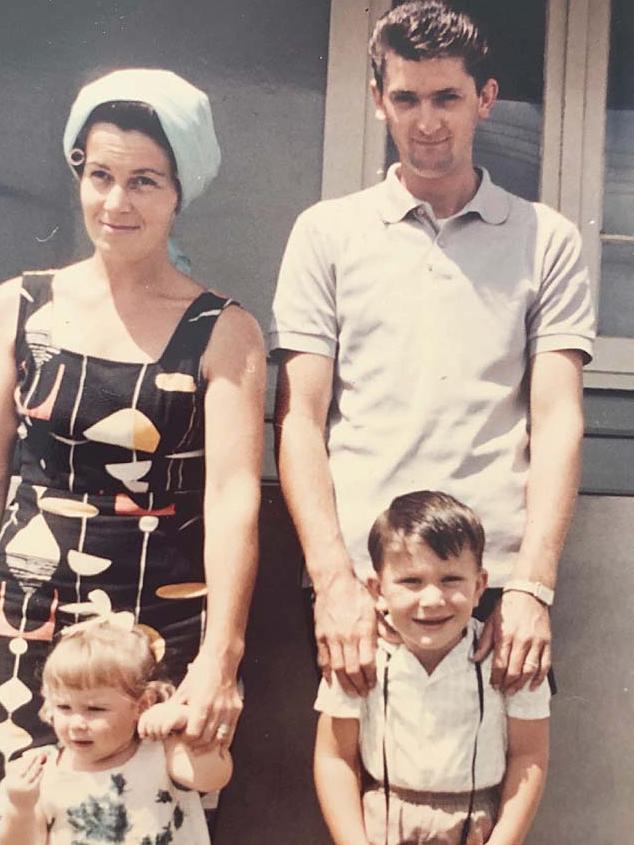 Edwards, aged three, with his parents and sister Jenelle. Picture: supplied