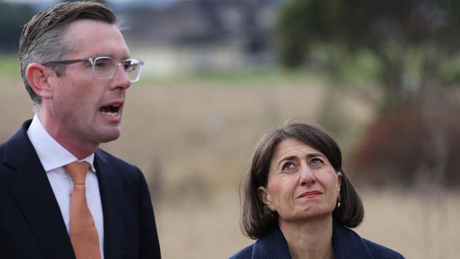 Dominic Perrottet alongside Gladys Berejiklian. Picture: NCA NewsWire / Dylan Coker