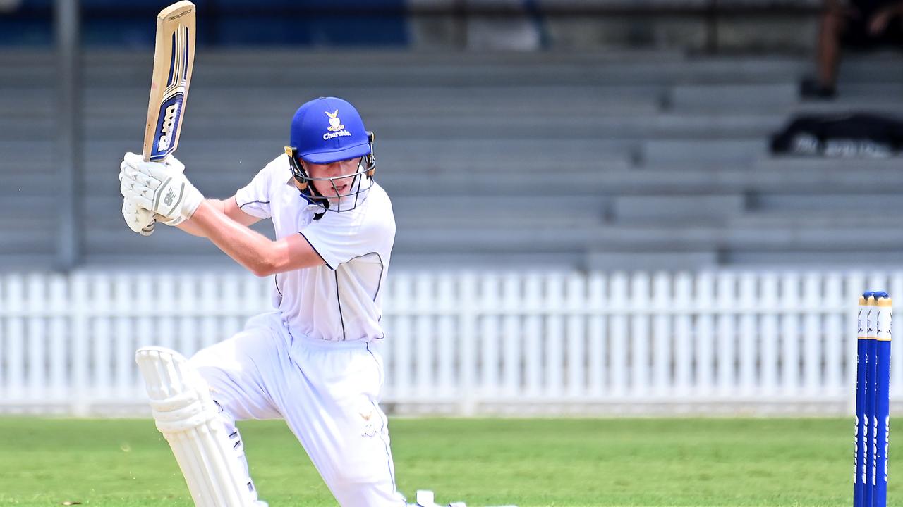 Valley’s Daniel Desmet playing GPS First XI cricket for Churchie earlier this year. Picture, John Gass