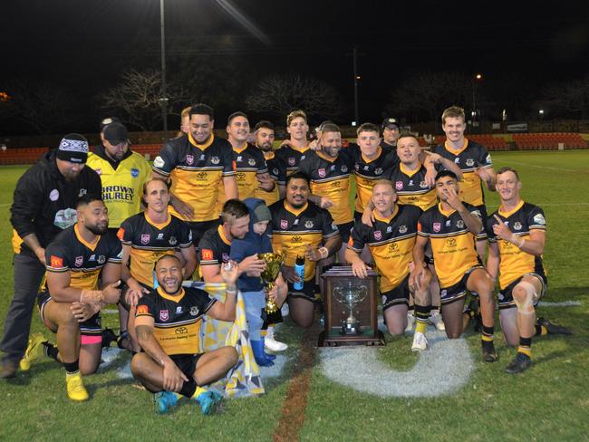 Gatton Hawks pose for the cameras after their 36-4 point victory over the Roosters in the Madsen Rassmusen Cup.