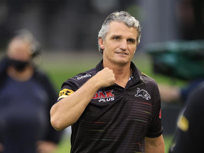 PENRITH, AUSTRALIA - FEBRUARY 26: Coach of the Panthers, Ivan Cleary looks on after the NRL Trial Match between the Penrith Panthers and the Parramatta Eels at BlueBet Stadium on February 26, 2022 in Penrith, Australia. (Photo by Mark Evans/Getty Images)