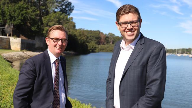 Bennelong Labor candidate Dr Brian Owler and Ryde Labor Mayor Jerome Laxale. 