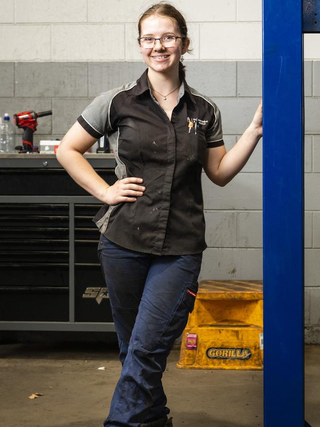 Bo Dangerfield is an apprentice at Toowoomba Automotive. Picture: Kevin Farmer