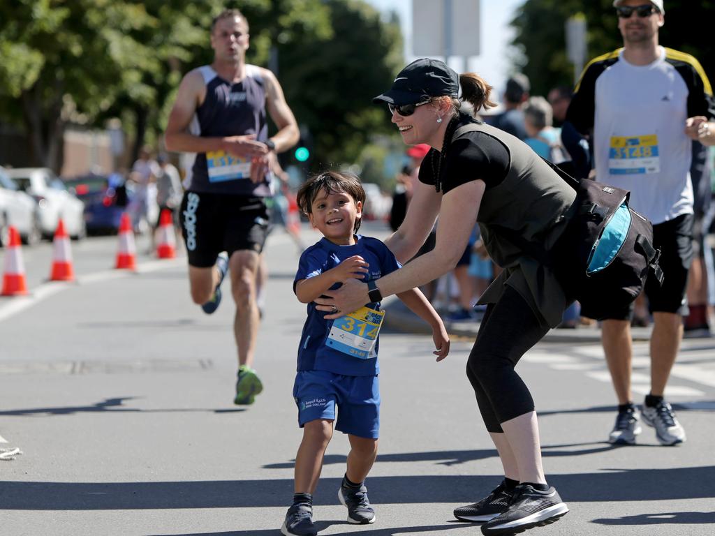 Competitors cross the finish line in the Race to the Taste. Picture: PATRICK GEE