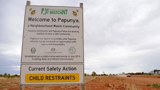 Amos Aikman Papunya story..Welcome to Papunya, a neighbourhood watch community. Road into Papunya, 10 December 2015.