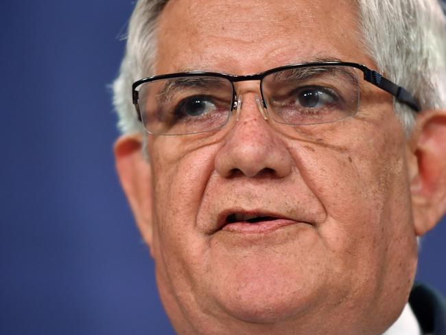 Minister for Aged Care Ken Wyatt speaks to the media in Sydney, Tuesday, October 9, 2018. Scott Morrison says the aged care royal commission will be based in Adelaide, where shocking abuse of residents of the Oakden nursing home first came to light. (AAP Image/Joel Carrett) NO ARCHIVING