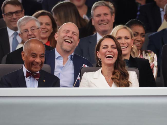 Catherine, the Duchess of Cambridge, was seated in front of Mike and Zara Tindall. Picture: Getty Images