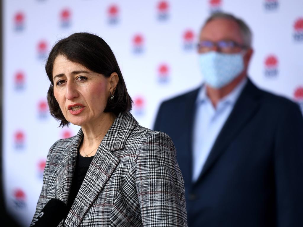 NSW Premier Gladys Berejiklian speaks to the media.