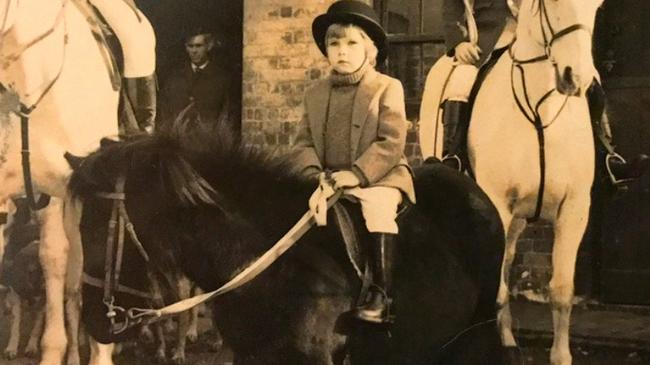 Claire Smith on her beloved Tweedledee when she was six years old back in the UK.