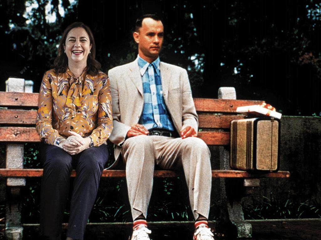 Annastacia Palaszczuk and Tom Hanks as Forrest Gump (image digitally altered)