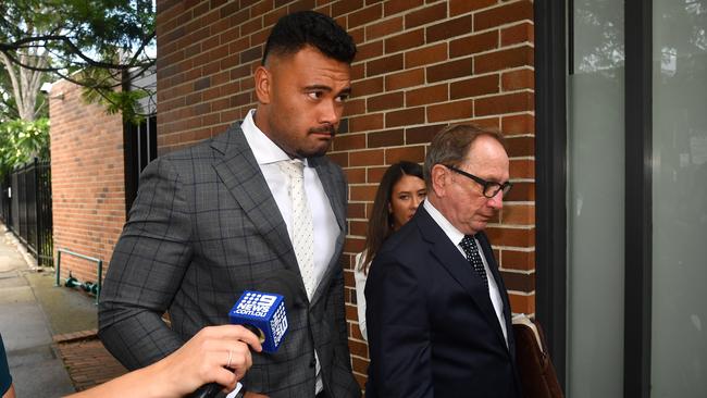 NRL player Zane Musgrove arrives at Waverley Court in Sydney. Picture: AAP