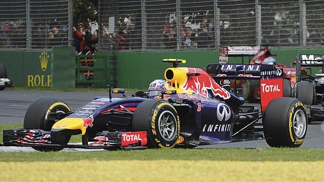 Red Bull driver Daniel Ricciardo in the early stages of the Australian Formula One Grand 