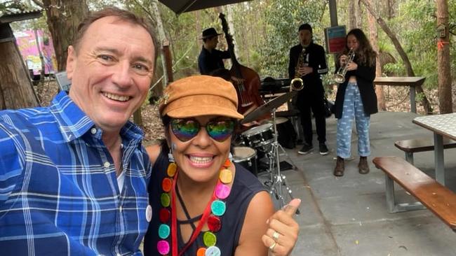 Brisbane City councillor Steve Griffiths with Sandra Beynon at the Jazz and Koalas Festival in October last year. Picture: Facebook