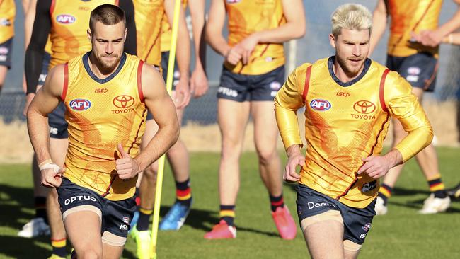 Bryce Gibbs (right) is out of favour at the Crows. Picture: Sarah Reed