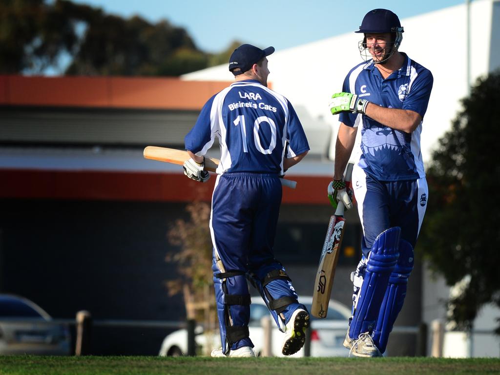 Josh Walker and Devon Smith are great friends from junior days at Lara. The pair played in a GCA T20 match together in 2014. Picture: Mitch Bear