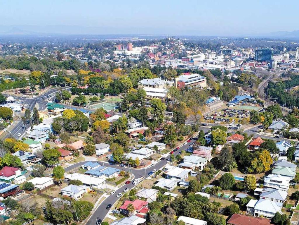 An aerial view of Ipswich. Picture: Rob Williams