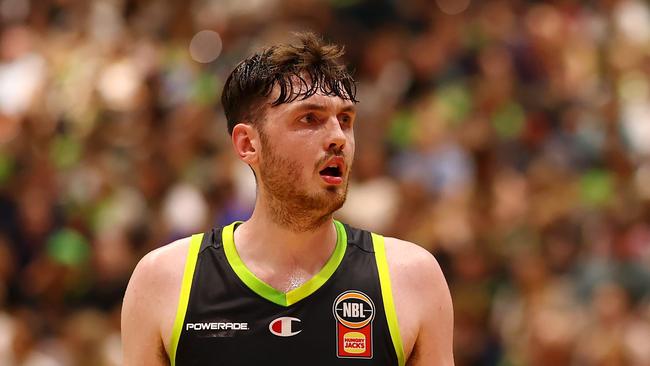 GIPPSLAND, AUSTRALIA – JANUARY 11: Matt Hurt of the Phoenix looks on during the round 16 NBL match between South East Melbourne Phoenix and Brisbane Bullets at Gippsland Regional Indoor Sports Stadium, on January 11, 2025, in Gippsland, Australia. (Photo by Mike Owen/Getty Images)