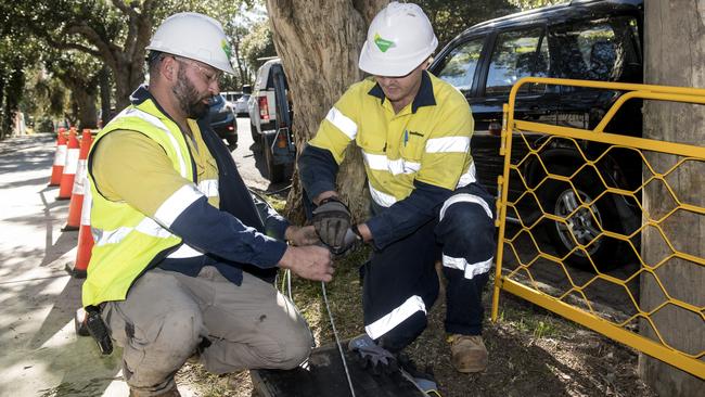 Rolling out the NBN. Picture: AAP